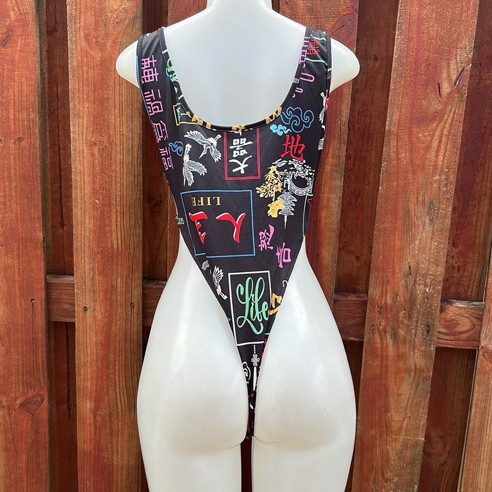 Black Graphic Mesh Women's 2Piece Set Size S - Picture 6 of 16